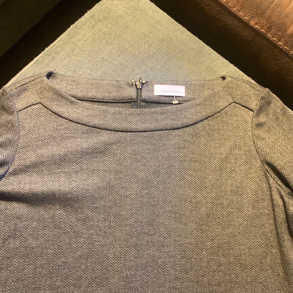 Gray Calvin Klein classy dress.